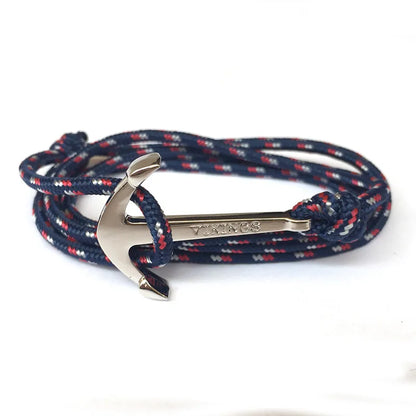 Casual Retro Anchor Alloy Rope Layered Unisex Bracelets