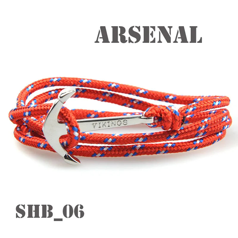 Casual Retro Anchor Alloy Rope Layered Unisex Bracelets