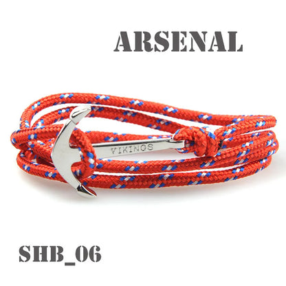 Casual Retro Anchor Alloy Rope Layered Unisex Bracelets