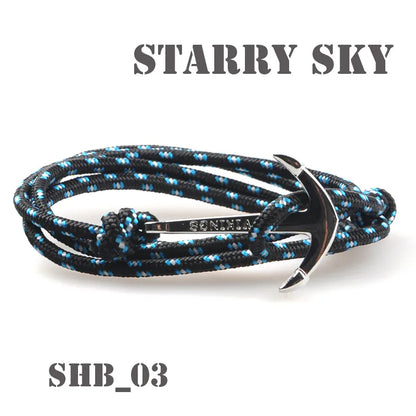 Casual Retro Anchor Alloy Rope Layered Unisex Bracelets