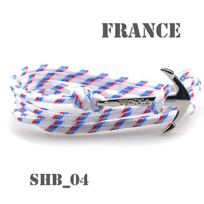 Casual Retro Anchor Alloy Rope Layered Unisex Bracelets