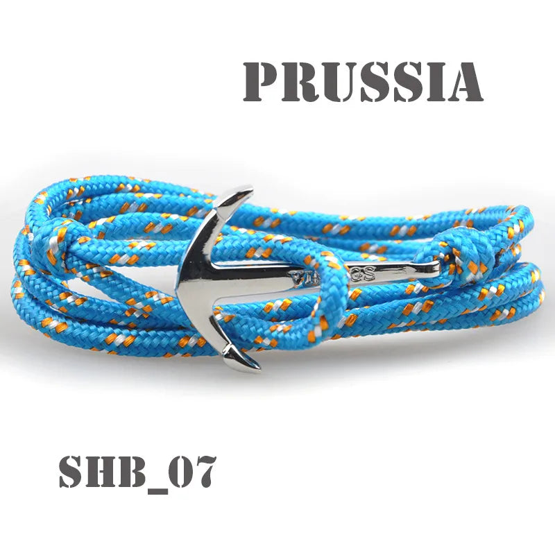 Casual Retro Anchor Alloy Rope Layered Unisex Bracelets