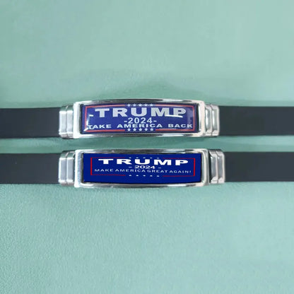 Casual Retro Donald Trump Letter 304 Stainless Steel Silica Gel Epoxy Unisex Bracelets