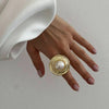 Casual Retro Exaggerated Flower Alloy Inlay Pearl Women'S Rings