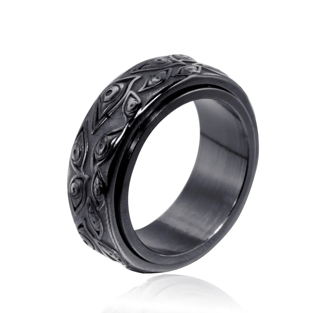 Casual Retro Eye Stainless Steel Polishing Unisex Rings