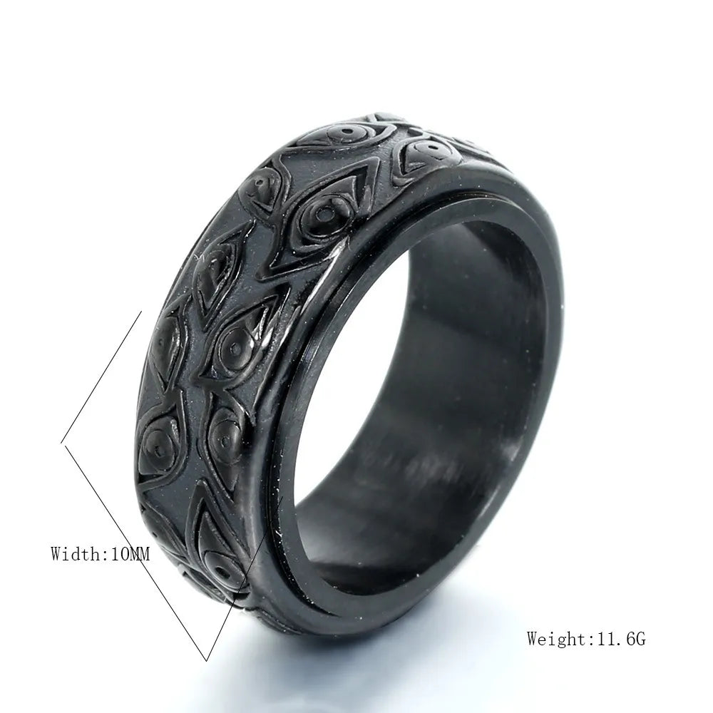 Casual Retro Eye Stainless Steel Polishing Unisex Rings