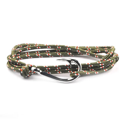 Casual Retro Fishhook Alloy Rope Layered Unisex Bracelets