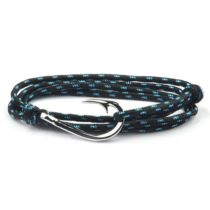 Casual Retro Fishhook Alloy Rope Layered Unisex Bracelets