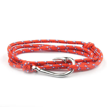 Casual Retro Fishhook Alloy Rope Layered Unisex Bracelets