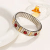 Casual Retro Geometric 304 Stainless Steel Zircon Wristband In Bulk
