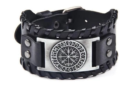 Casual Retro Geometric Alloy Cowhide Knitting Unisex Wristband