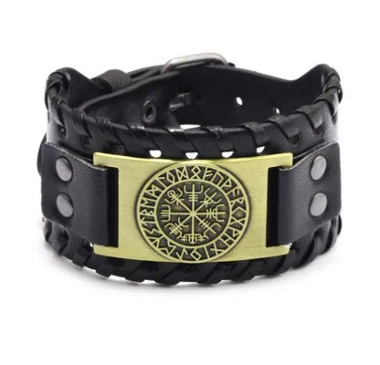 Casual Retro Geometric Alloy Cowhide Knitting Unisex Wristband