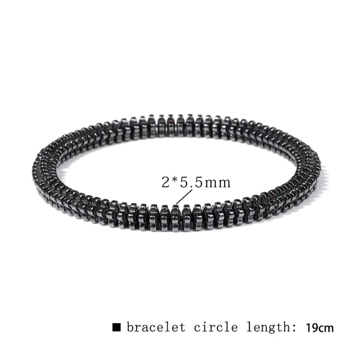 Casual Retro Geometric Elastic String Hematite Beaded Unisex Bracelets