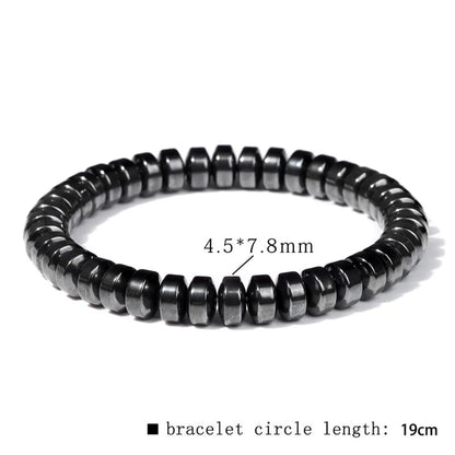 Casual Retro Geometric Elastic String Hematite Beaded Unisex Bracelets