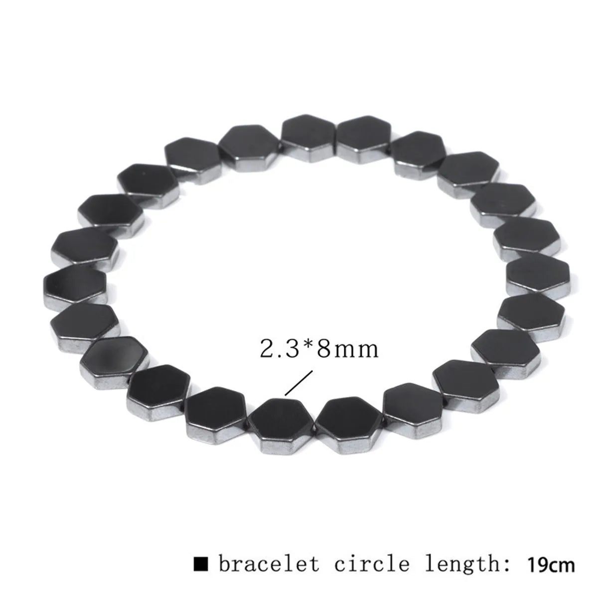 Casual Retro Geometric Elastic String Hematite Beaded Unisex Bracelets