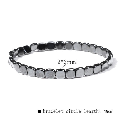 Casual Retro Geometric Elastic String Hematite Beaded Unisex Bracelets