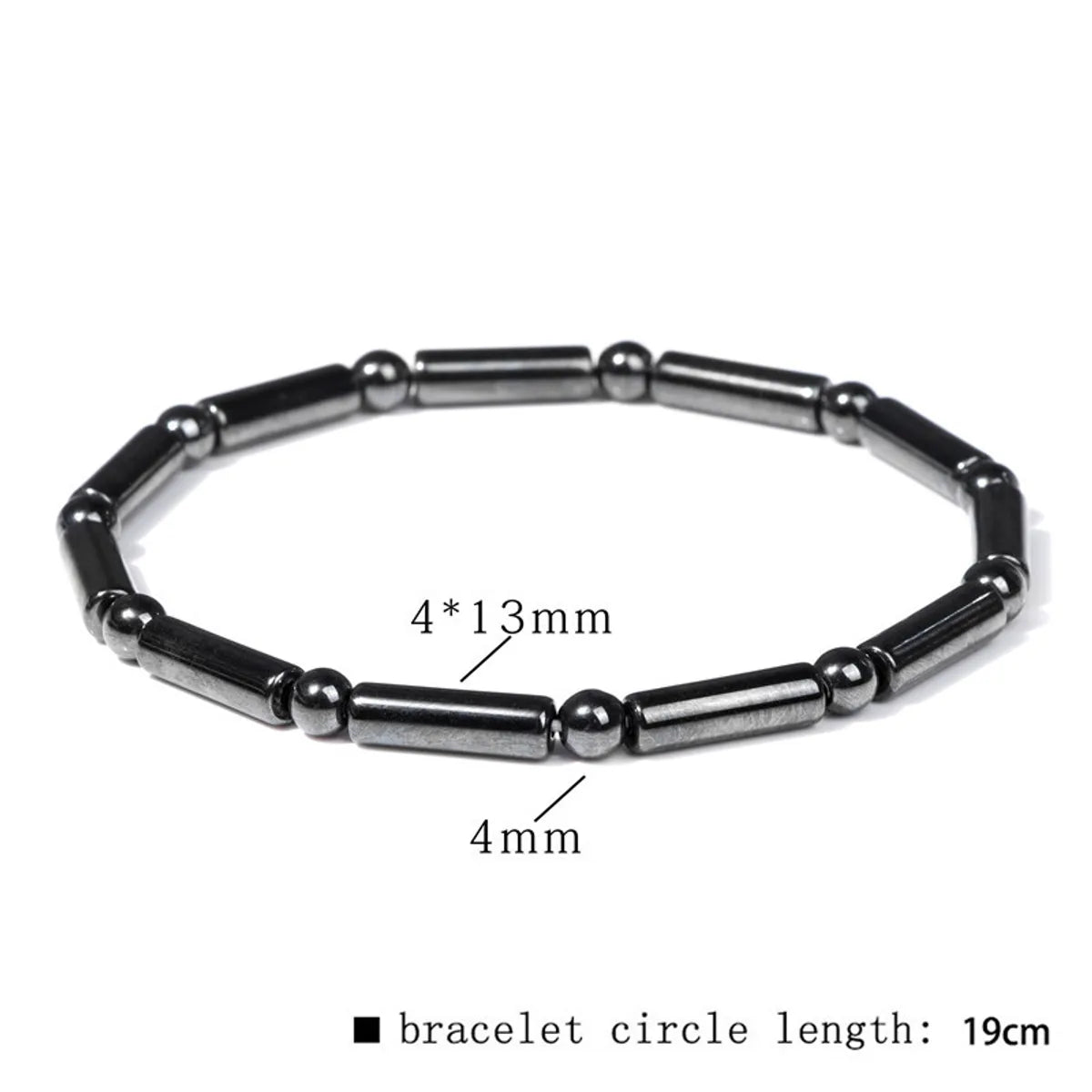 Casual Retro Geometric Elastic String Hematite Beaded Unisex Bracelets