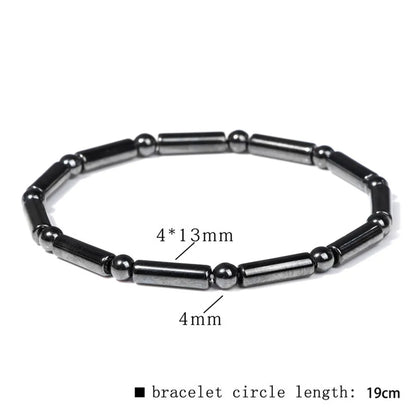 Casual Retro Geometric Elastic String Hematite Beaded Unisex Bracelets