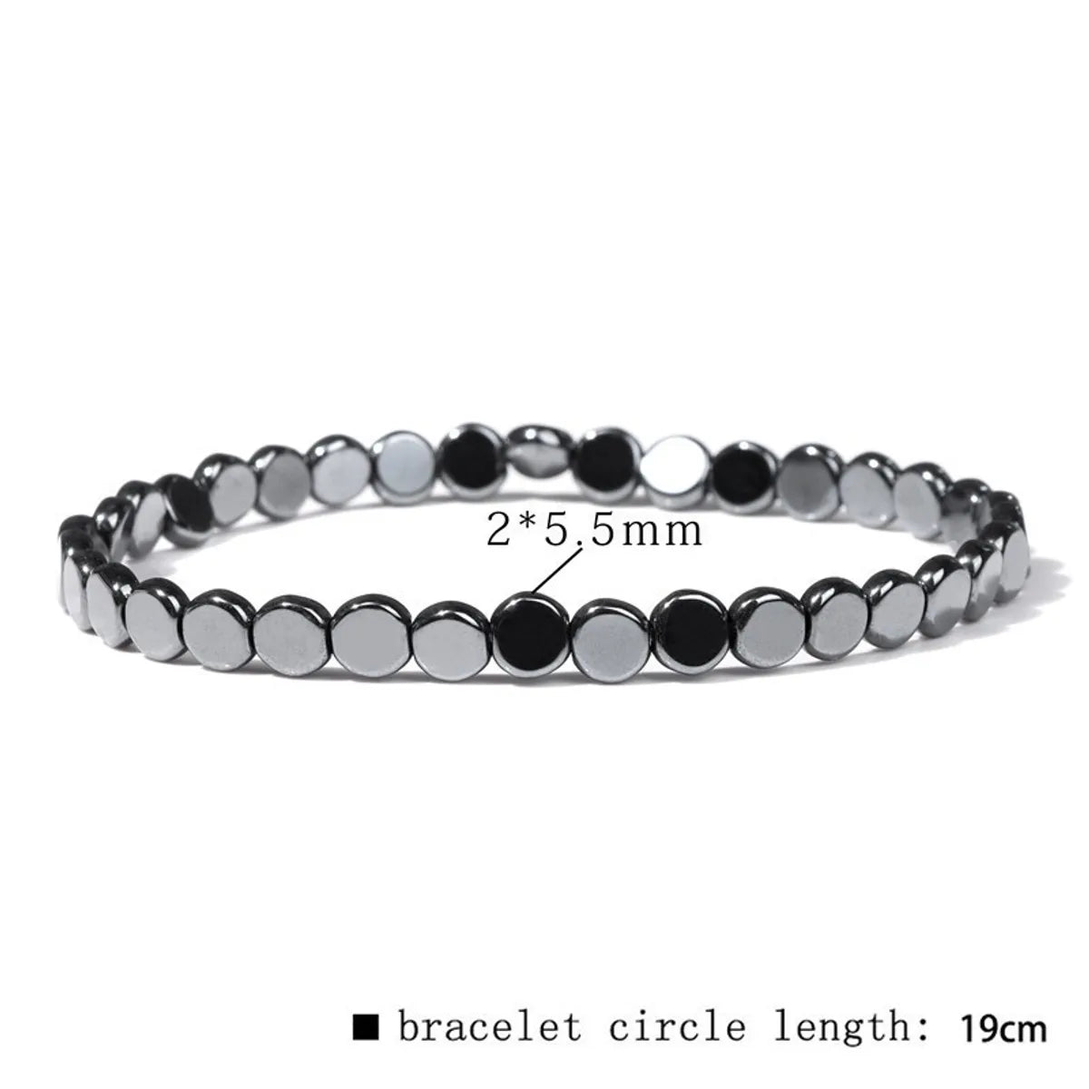 Casual Retro Geometric Elastic String Hematite Beaded Unisex Bracelets