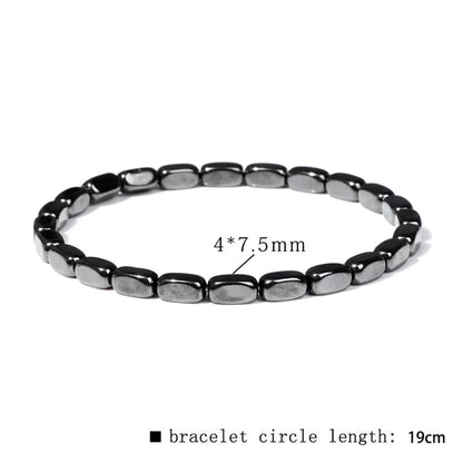 Casual Retro Geometric Elastic String Hematite Beaded Unisex Bracelets