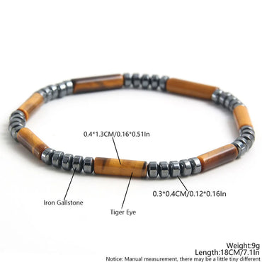 Casual Retro Geometric Natural Stone Tiger Eye Men'S Bracelets