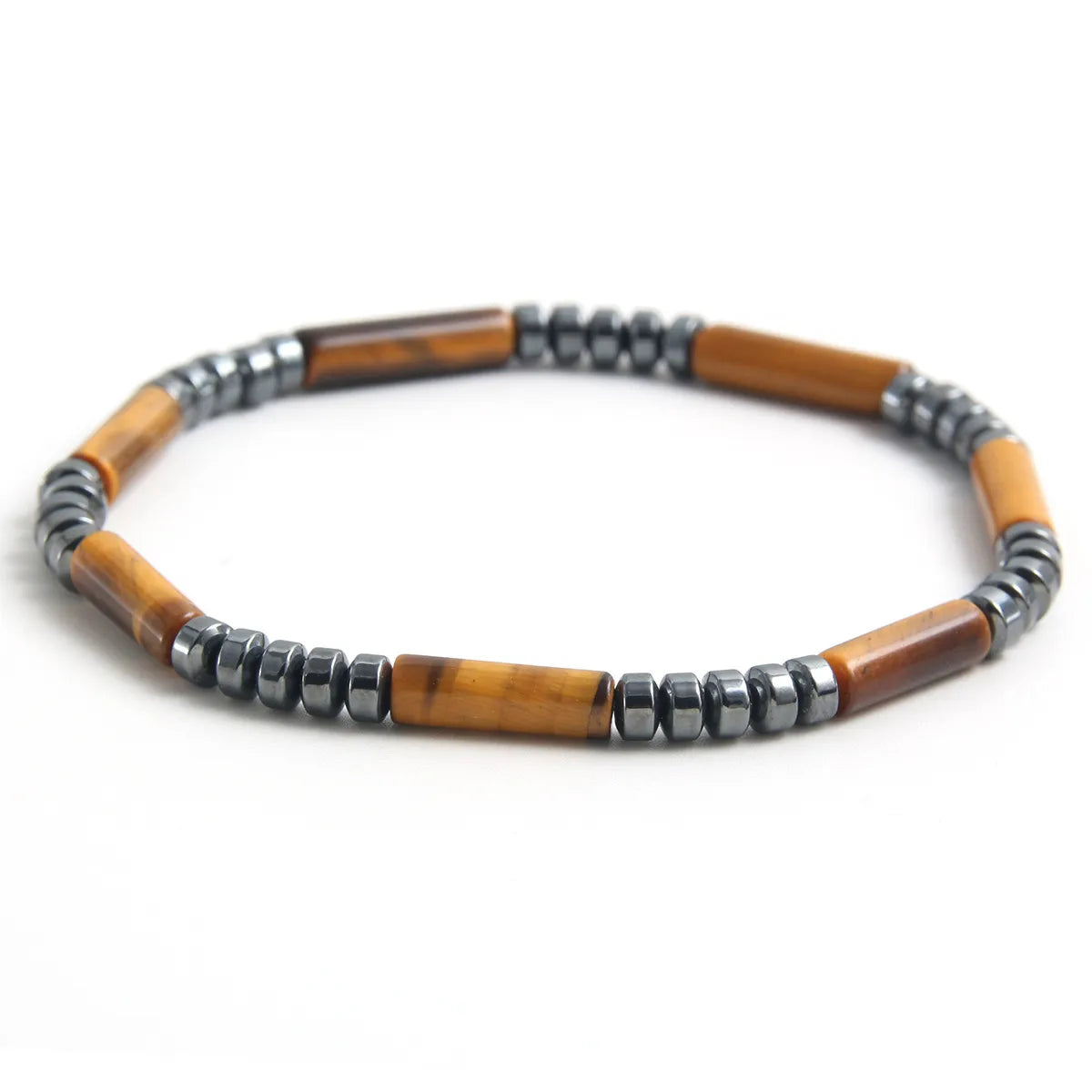 Casual Retro Geometric Natural Stone Tiger Eye Men'S Bracelets