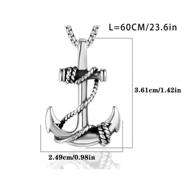 Casual Retro Punk Anchor 304 Stainless Steel Polishing Men'S Pendant Necklace