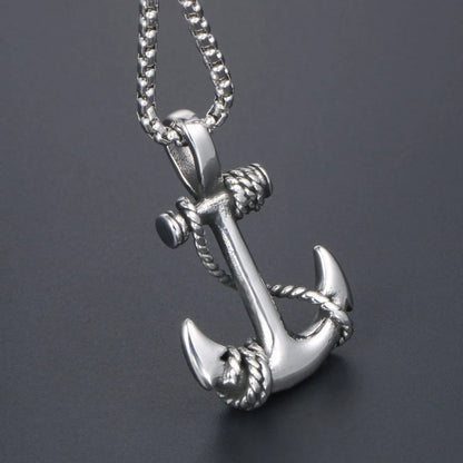 Casual Retro Punk Anchor 304 Stainless Steel Polishing Men'S Pendant Necklace