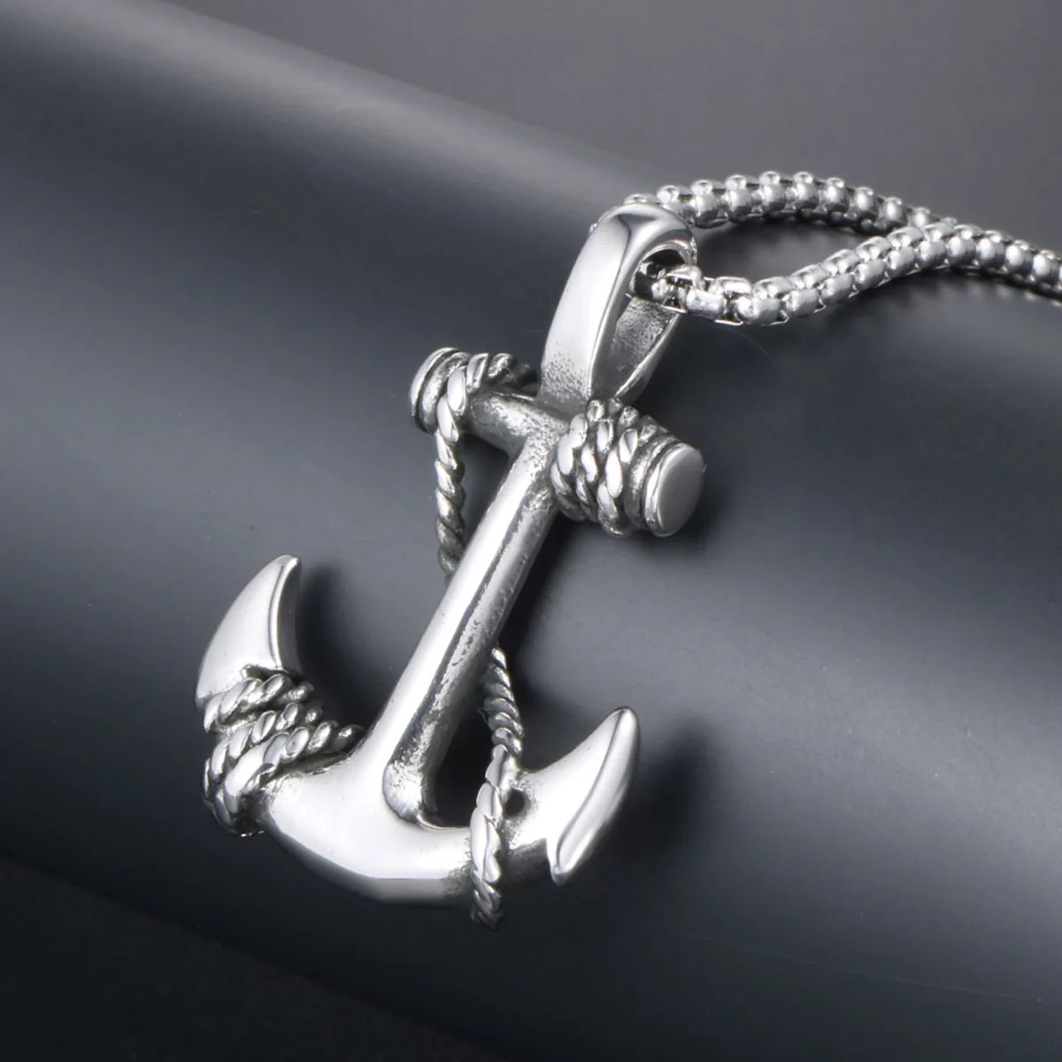 Casual Retro Punk Anchor 304 Stainless Steel Polishing Men'S Pendant Necklace