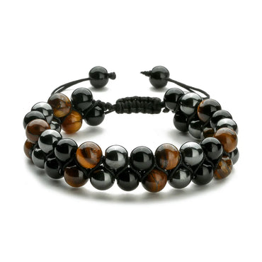 Casual Retro Round Color Block Beaded Natural Stone Bracelets