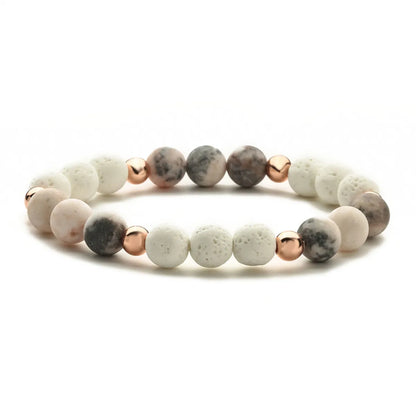 Casual Retro Round Stainless Steel Beaded Tiger Eye Bracelets