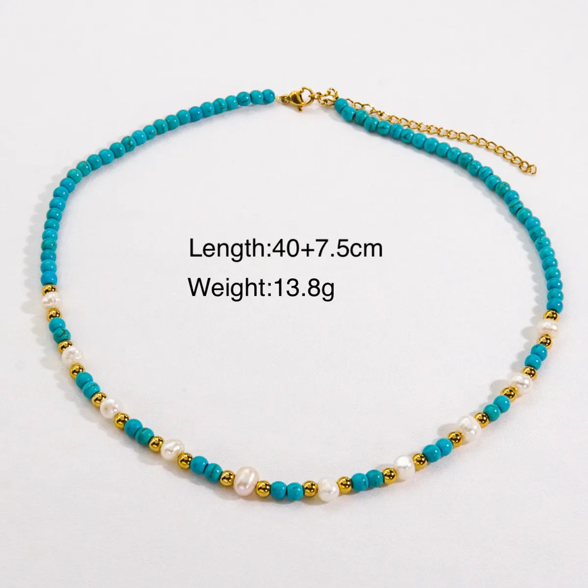 Casual Retro Round Stainless Steel Natural Stone Freshwater Pearl Beaded Plating Necklace