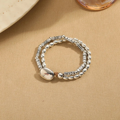 Casual Retro Round Tree Leaves Ccb Alloy Rope Beaded Unisex Bracelets