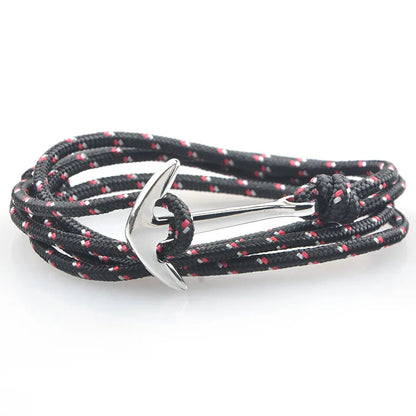 Casual Retro Simple Style Anchor Alloy Rope Layered Unisex Bracelets