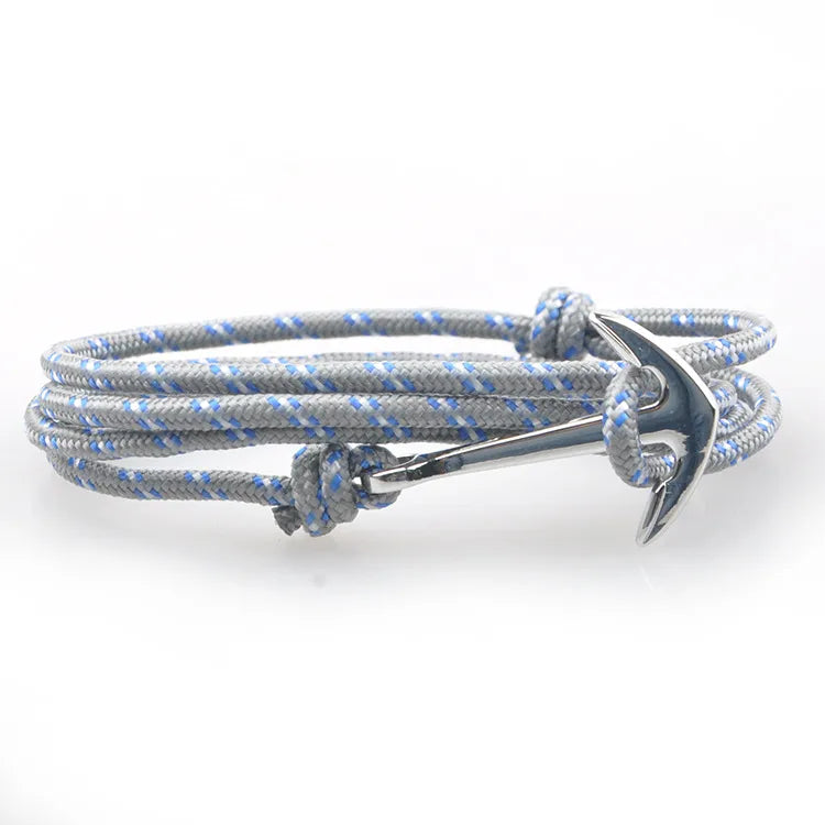 Casual Retro Simple Style Anchor Alloy Rope Layered Unisex Bracelets