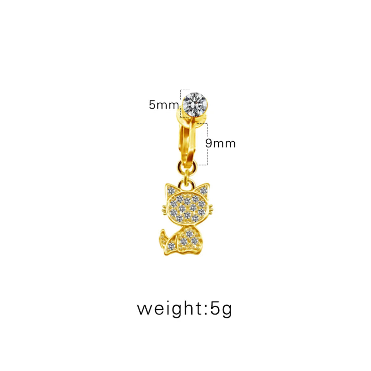 Casual Retro Simple Style Animal Starry Sky Moon Stainless Steel Alloy Copper White Gold Plated Gold Plated Rhinestones Belly Ring In Bulk