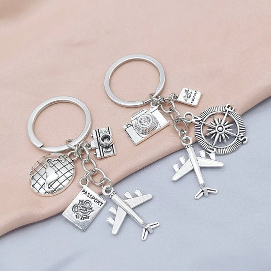 Casual Retro Simple Style Letter Airplane Alloy Plating Keychain