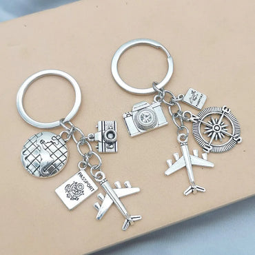 Casual Retro Simple Style Letter Airplane Alloy Plating Keychain