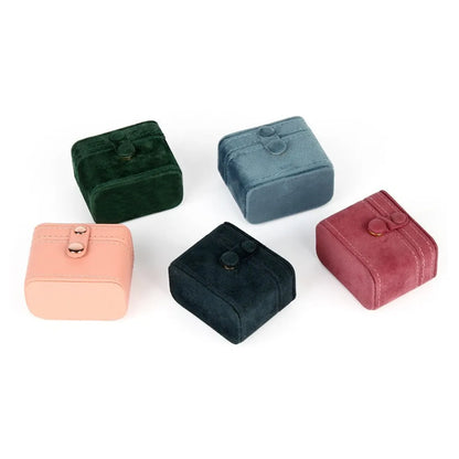 Casual Retro Solid Color Pu Leather Flannel Wholesale Jewelry Boxes