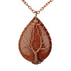 Casual Retro Water Droplets Natural Stone Metal Copper Pendant Necklace In Bulk