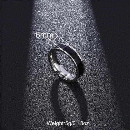 Casual Round 304 Stainless Steel Enamel Men'S Rings