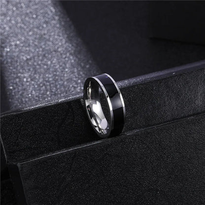 Casual Round 304 Stainless Steel Enamel Men'S Rings