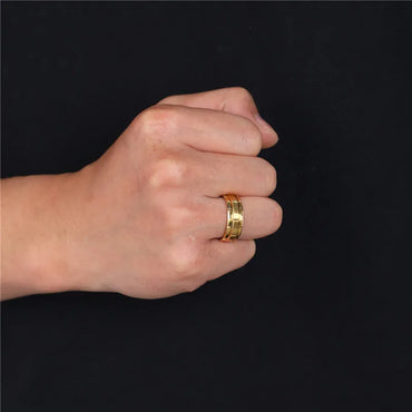 Casual Round 304 Stainless Steel Plating 18K Gold Plated Men'S Rings