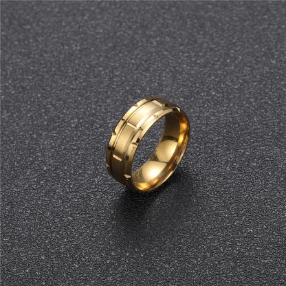 Casual Round 304 Stainless Steel Plating 18K Gold Plated Men'S Rings