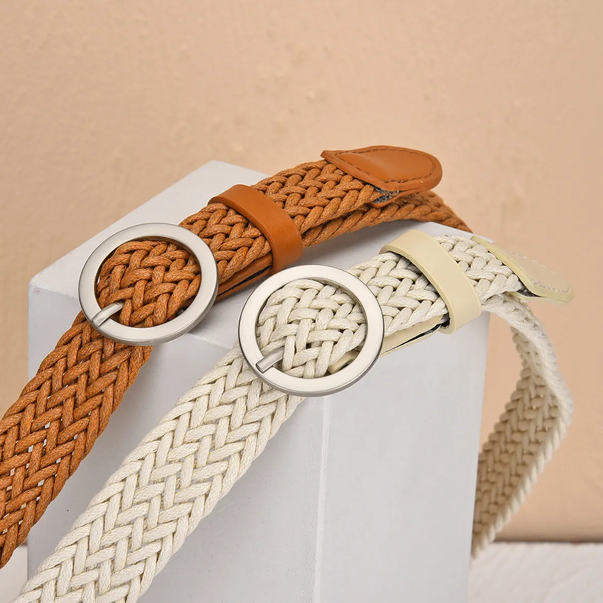 Casual Round Alloy Wax Rope Woven Woven Belt Unisex Woven Belts