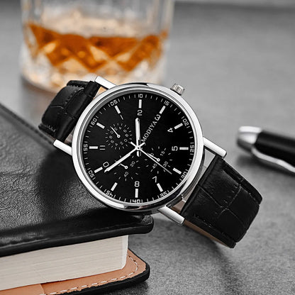 Casual Round Buckle Quartz Men'S Watches