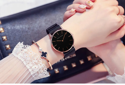 Casual Round Buckle Quartz Women'S Watches