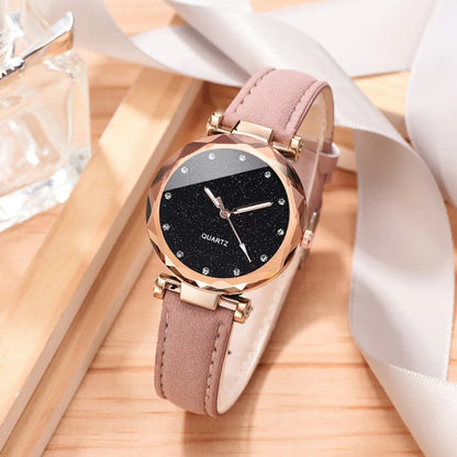 Casual Round Buckle Quartz Women'S Watches