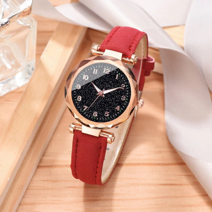 Casual Round Buckle Quartz Women'S Watches