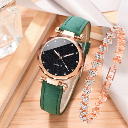 Casual Round Buckle Quartz Women'S Watches